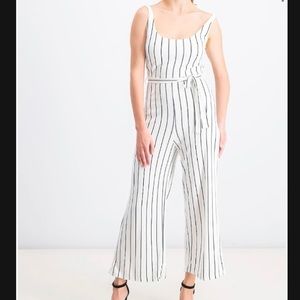 Bershka White and Black Jumpsuit
